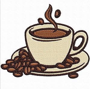 Matriz Bordado Pano De Prato Xícaras De Café