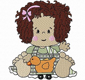 Matriz Bordado Infantil Linda Menininha Cacheada