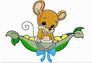 Matriz Bordado Infantil Ratinhos Baby Na Ervilha