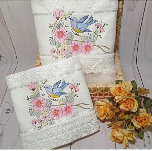 Matriz Bordado Coleção Floral Para Lavabo E Toalhas