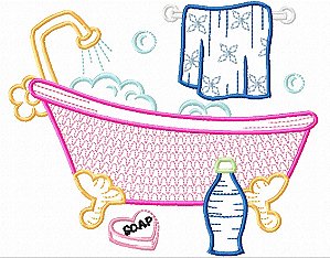 Matriz Bordado Banheiro Contorno