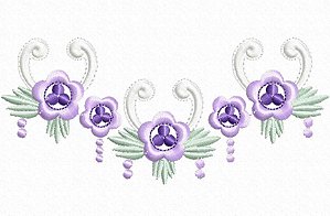 Matriz Bordado Toalha E Lavabo Florzinha Lilás