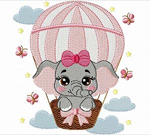 Matriz Bordado Safári No Balão Para Fralda