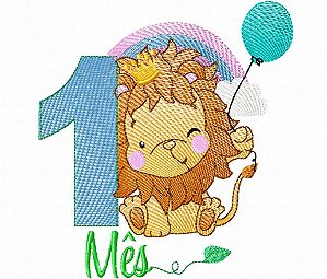 Matriz Bordado Mesversário Bichinhos Menino