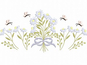 Matriz Bordado Coleção Margaridas Para Enxoval E Lavabo