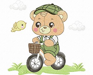 Matriz Bordado Ursinho No Jardim Para Fralda