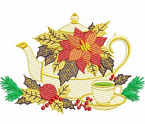 Matriz Bordado Natal Jogo De Chá Especial