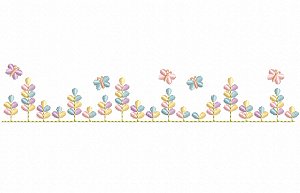 Matriz Bordado Coleção Barrinhas Florais Toalha E Lavabo