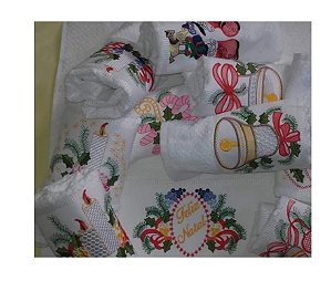 Matriz Bordado Natal Para Lavabo E Toalha