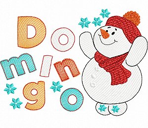 Matriz Bordado Natal Semaninha Boneco De Neve Feliz