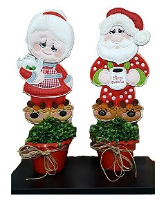 Matriz Bordado Natal Enfeite De Mesa Papai E Mamãe Noel