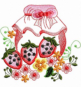 Matriz Bordado Pano De Prato Potes Xícaras Com Flores