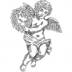 Matriz Bordado Querubins Contorno