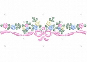 Matriz Bordado Toalha E Lavabo Com Florzinhas Delicadas