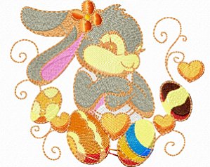 Matriz Bordado Páscoa Coelhinha Linda