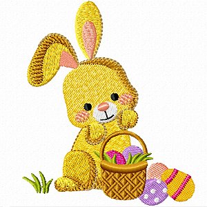 Matriz Bordado Páscoa Coelhinhos Dengoso