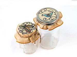 Matriz Bordado Cozinha Capa Para Potes Branco