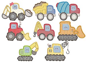 Matriz Bordado Aplique Meio De Transporte Construção