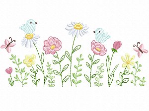 Matriz Bordado Toalha E Lavabo Jardim Alegre