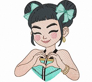 Matriz Bordado Guerreiras Kpop Coração E Chaveiros