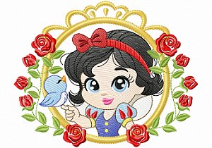 Matriz Bordado Princesas Com Flores Para Fralda E Lavabo