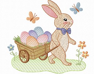 Matriz Bordado Páscoa Coelhinho No Jardim Lindo