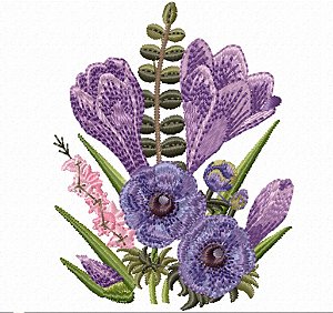 Matriz Bordado Arranjo Floral Delicado