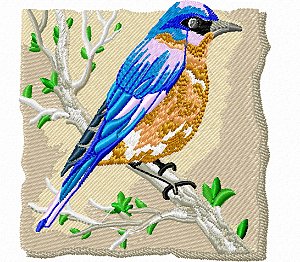 Matriz Bordado Pássaros Cantando No Galho