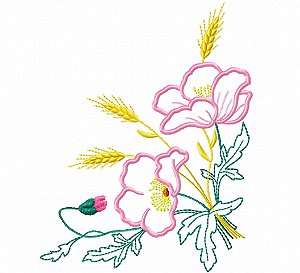 Matriz Bordado Aplique Lindas Papoulas