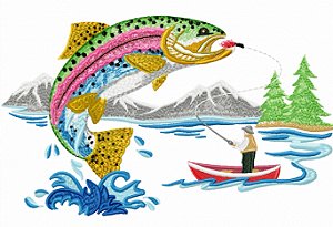 Matriz Bordado Pescaria Esportiva