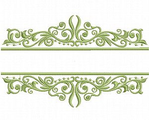 Matriz Bordado Split Com Arabesco Para Escrever Nome