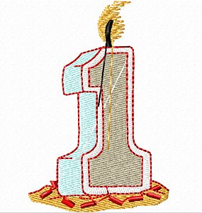 Matriz Bordado Números Velinha De Bolo Aniversário