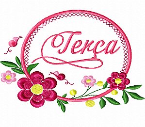 Matriz Bordado Semaninha Moldura Com Flores Delicadas