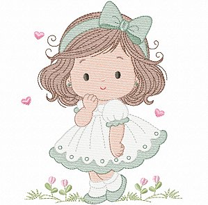 Matriz Bordado Lindas Meninas Dengosas Para Fralda