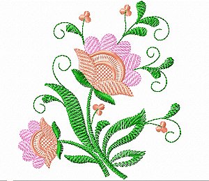 Matriz Bordado Floral Vintage Delicado