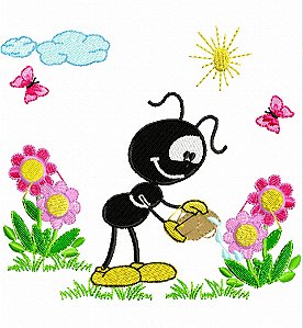 Matriz Bordado Smilinguido No Jardim