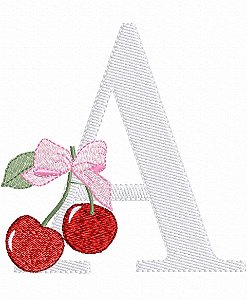 Matriz Bordado Alfabeto Cereja Com Lacinho