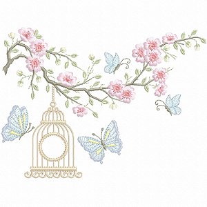 Matriz Bordado Coleção Gaiola E A Borboleta
