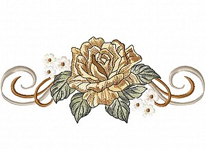 Matriz Bordado Toalha E Lavabo Rosas De Ouro