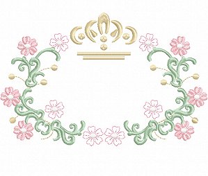 Matriz Bordado Toalha E Lavabo Molduras E Coroas Delicadas