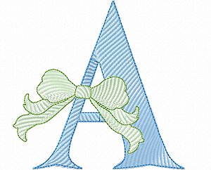 Matriz Bordado Alfabeto Com Laço Delicado