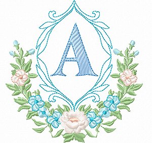 Matriz Bordado Alfabeto Moldura Floral Arabesco