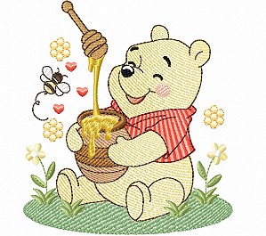 Matriz Bordado Pooh Brincando Com Amigos Para Fralda