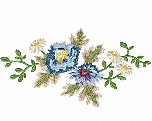 Matriz Bordado Toalha E Lavabo Barrado Com Flores Delicado