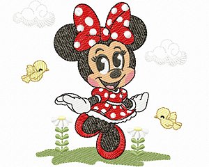 Matriz Bordado Coleção Minnie Brincando Para Fralda