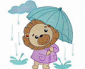Matriz Bordado Lindos Bichinhos Na Chuva Para Fralda