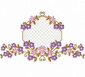 Matriz Bordado Toalha E Lavabo Molduras Florzinhas E Renda