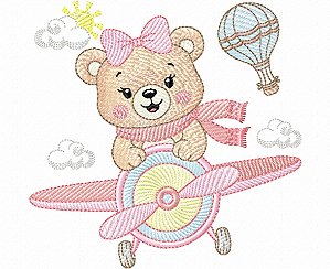 Matriz Bordado Coleção Ursinha Aviadora Para Fralda