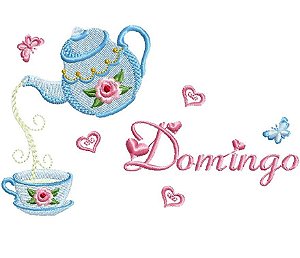 Matriz Bordado Semaninha Chá Com Flores