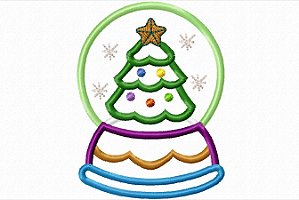 Matriz Bordado Natal Aplique Globo De Neve